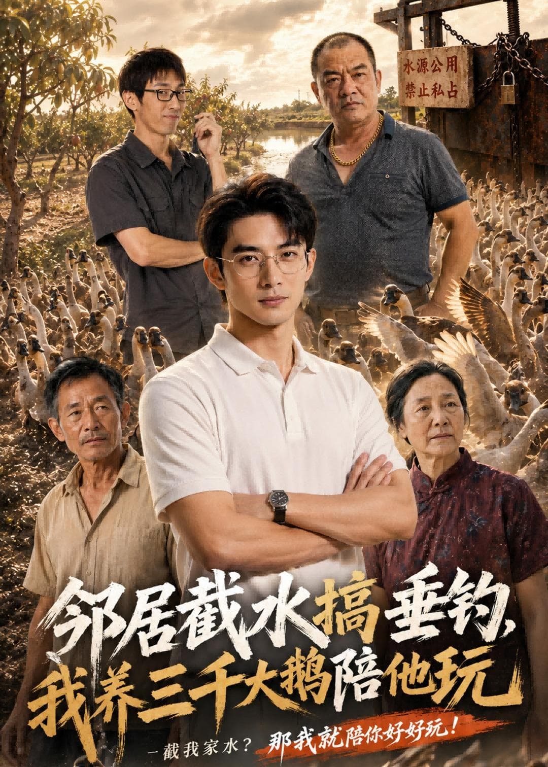 邻居截水搞垂钓,我养三千大鹅陪他玩-剧集封面